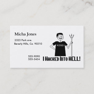 Hacked Into Hell Nerd Business Card