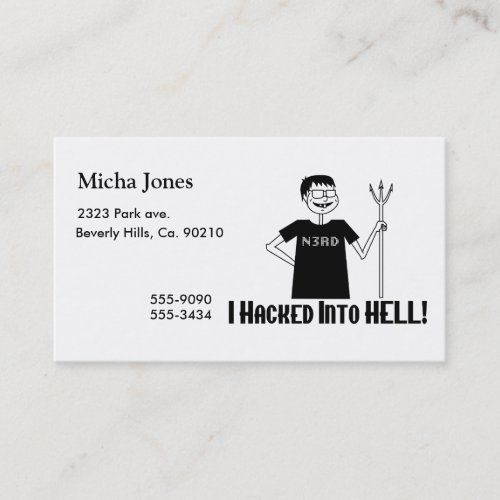 Hacked Into Hell Nerd Business Card Templates
