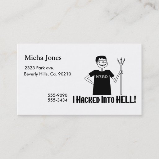 Customizable Hacked Into Hell Nerd Business Card Templates