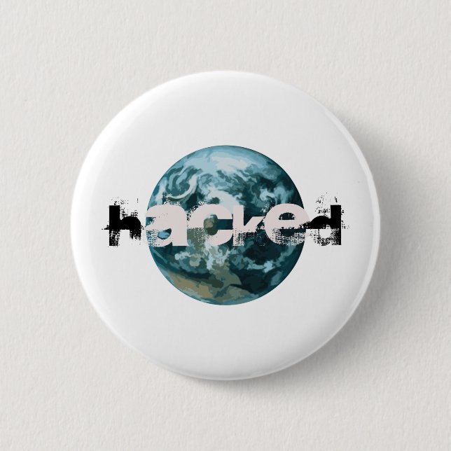 Hacked Planet Earth Button (Front)
