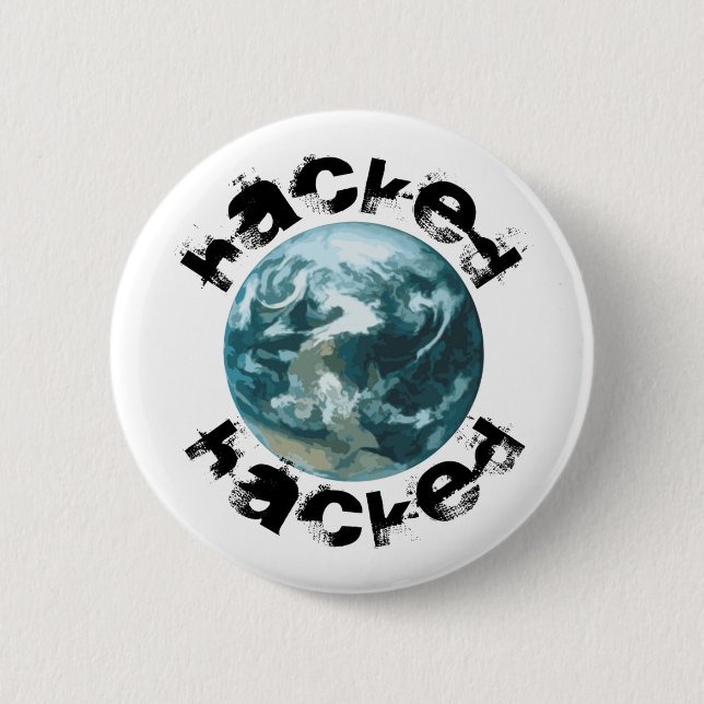 Hacked Planet Earth Button (Front)
