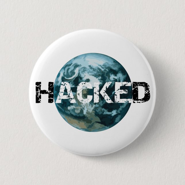 Hacked Planet Earth Button (Front)
