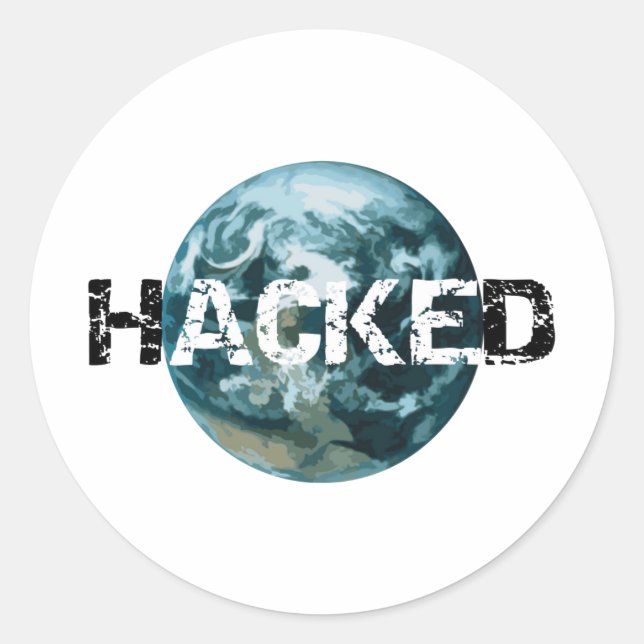 Hacked Planet Earth Classic Round Sticker (Front)