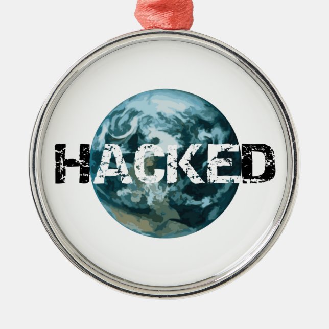 Hacked Planet Earth Metal Ornament (Front)