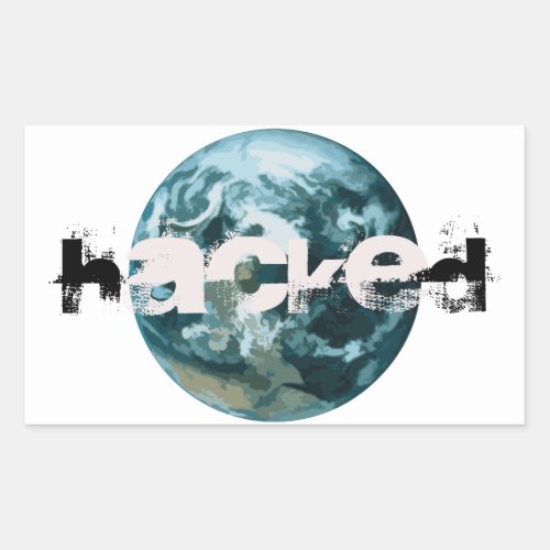 Hacked Planet Earth Rectangular Sticker