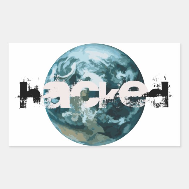 Hacked Planet Earth Rectangular Sticker (Front)