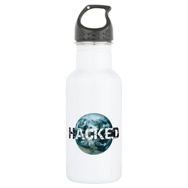 Hacked Planet Earth Water Bottle (Front)