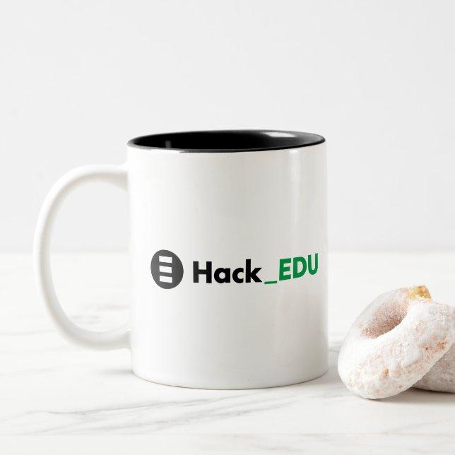 HackEDU Dark Two-Tone Coffee Mug (With Donut)