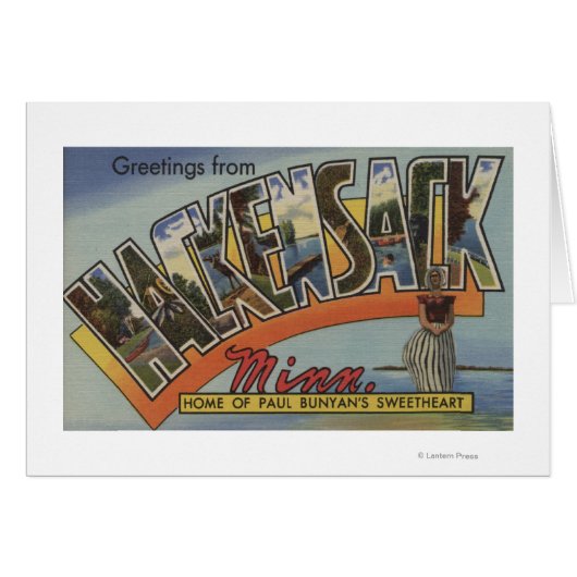 Hackensack, Minnesota - Large Letter Scenes Cards (Front Horizontal)