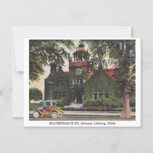 HACKENSACK NJ Johnson Library 1910s vintage Postcard