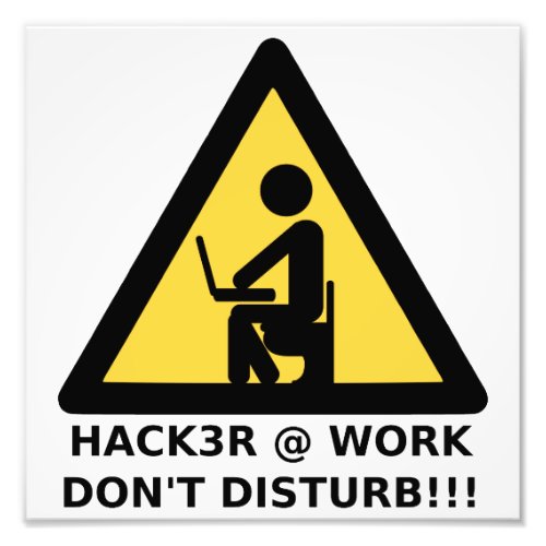 Hacker at work photo print