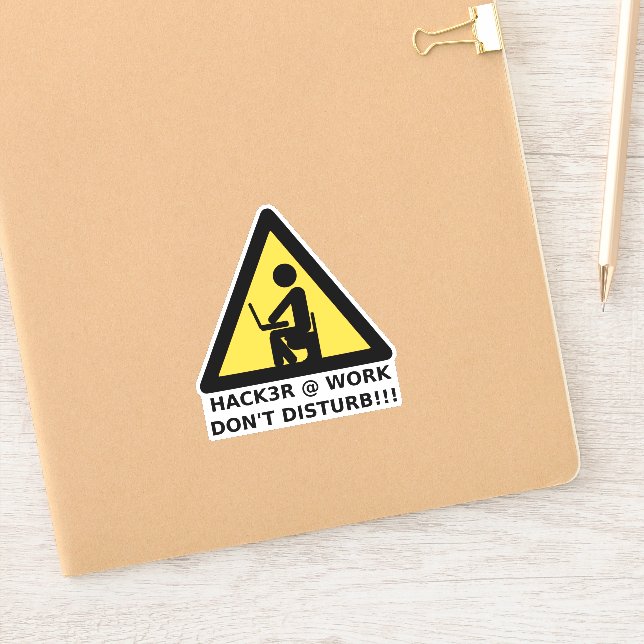 Hacker at work sticker (Notebook)