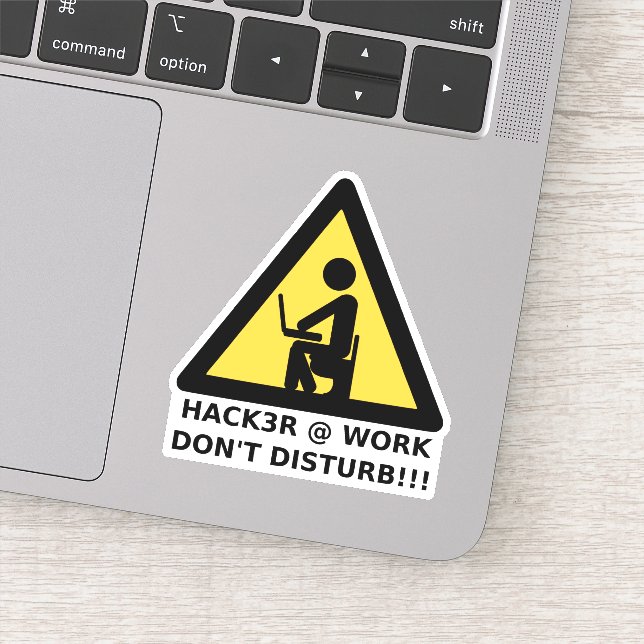 Hacker at work sticker (Detail)