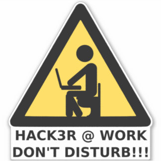 Hacker at work sticker
