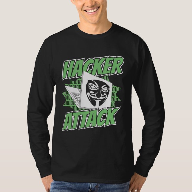 Hacker Attack White Hat Black Hat Ethical Hacking  T-Shirt (Front)