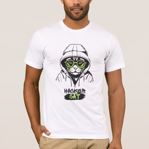 Hacker Cat T_shirt Design