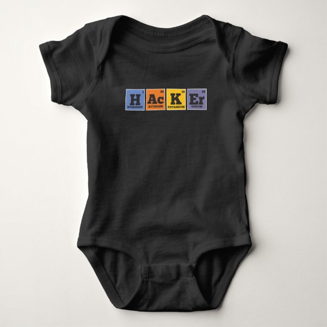 Hacker Chemist Elements Programmer Baby Bodysuit (Front)