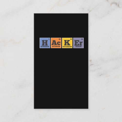 Hacker Chemist Elements Programmer Business Card