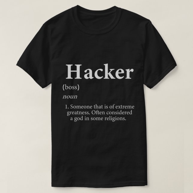 Hacker Definition Personalized Coder Hacking Costu T-Shirt (Design Front)