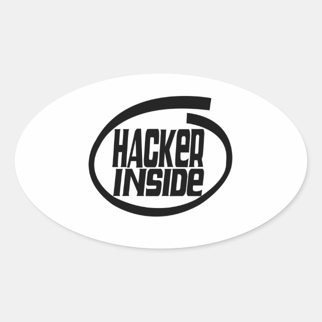 hacker Inside Oval Sticker (Front)