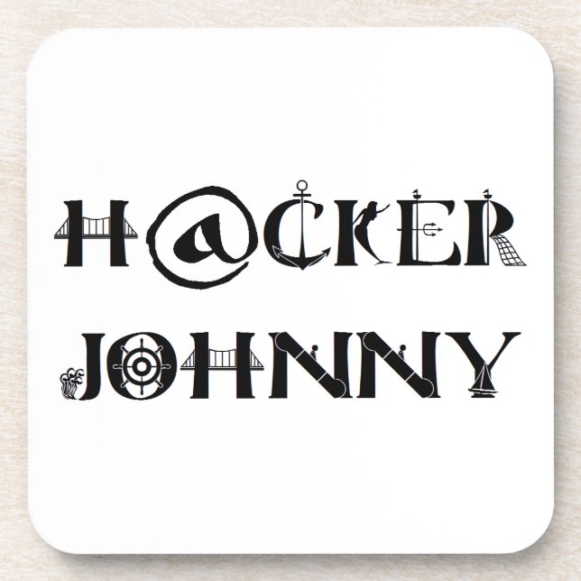 hacker johnny beverage coaster (Front)