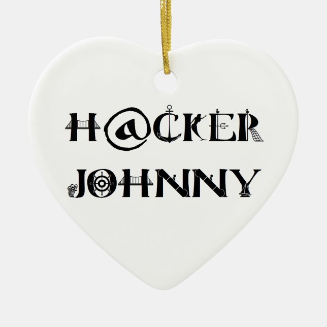 hacker johnny ceramic ornament (Front)