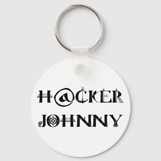 hacker johnny keychain (Front)