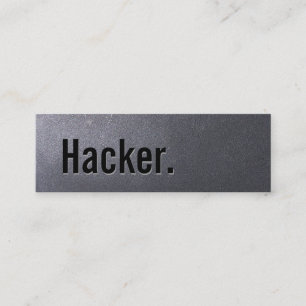 Hacker Professional Black Minimalist Mini Business Card