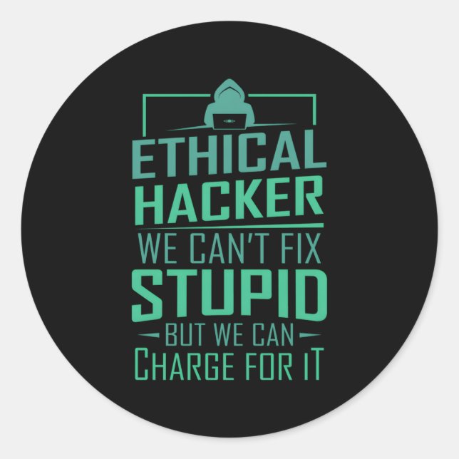 Hacker Programmer Coding Hacking Ethical Hacker Classic Round Sticker (Front)