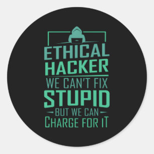 Hacker Programmer Coding Hacking Ethical Hacker Classic Round Sticker