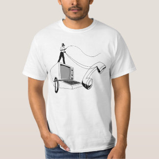Hacker riding computer & whipping a phone T-Shirt