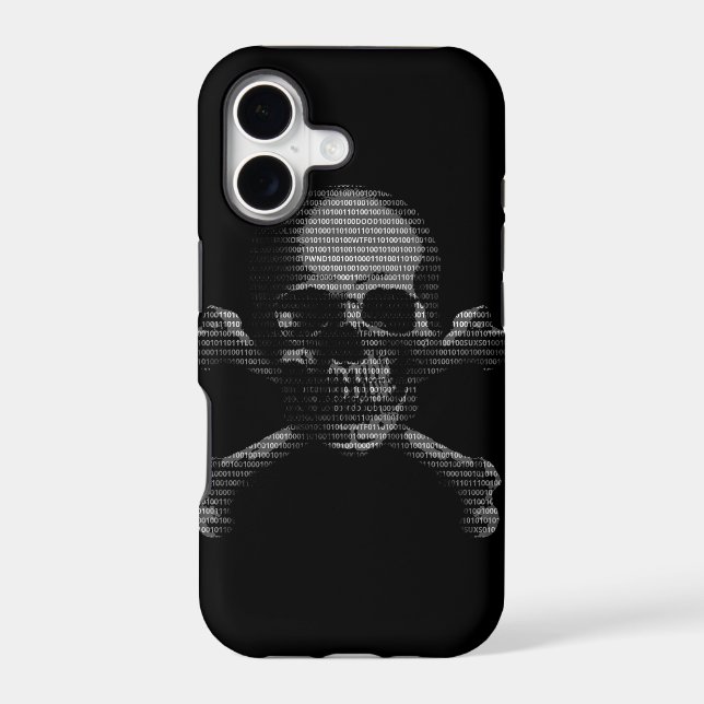 Hacker Skull and Crossbones Iphone Case (Back)