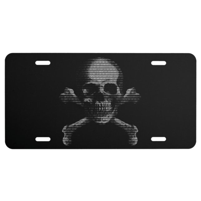 Hacker Skull and Crossbones License Plate (Front)