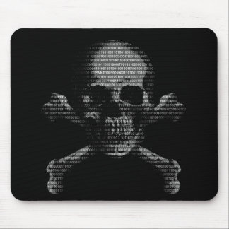 Hacker Skull and Crossbones Mouse Pad