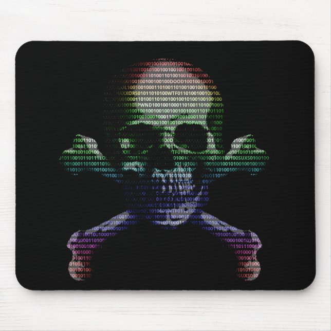 Hacker Skull and Crossbones Mouse Pad (Front)