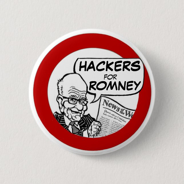 Hackers for Romney 2012 Pinback Button (Front)