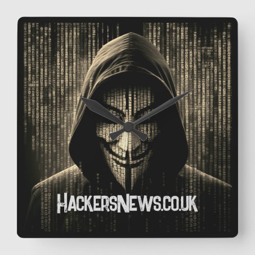 Hackers News Anonymous Clock White
