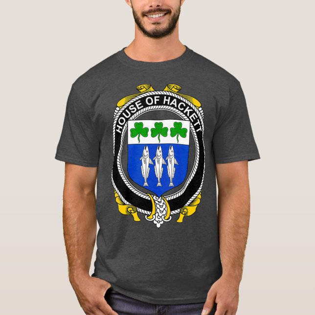 Hackett Coat of Arms  Family Crest T-Shirt (Front)