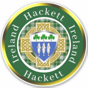 Hackett Shield & Celtic Cross Personalized Sticker