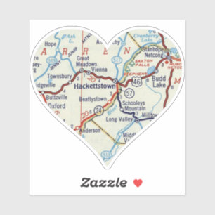 Hackettstown NJ Vintage Map Sticker