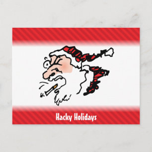 Hackin Santa Funny Cartoon Holiday Postcard