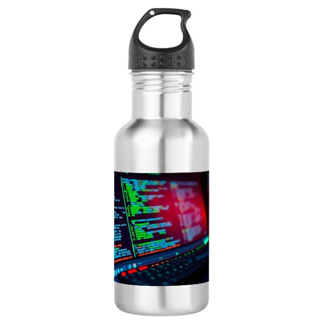 Hacking Stainless Steel Water Bottle (Front)