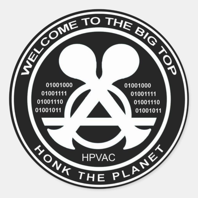 Hacking Sticker HPVAC Binary HONK! (Front)