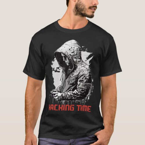 Hacking Time Vintage Style Cybersecurity Hacking E T_Shirt