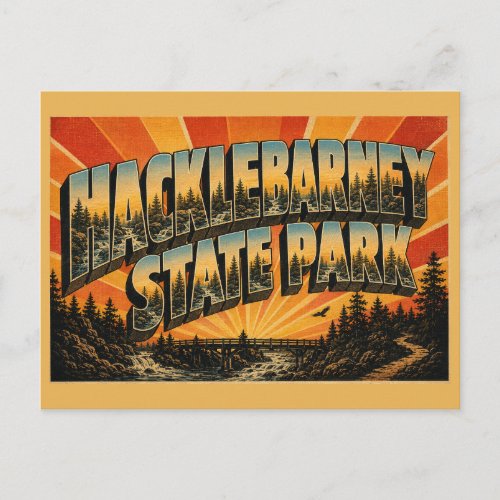 Hacklebarney State Park New Jersey River Gorge Art Postcard