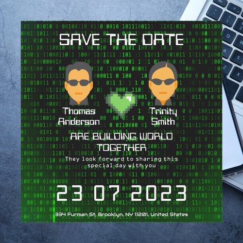 Hacky nerdy geeky cool movie lover save the date magnetic invitation