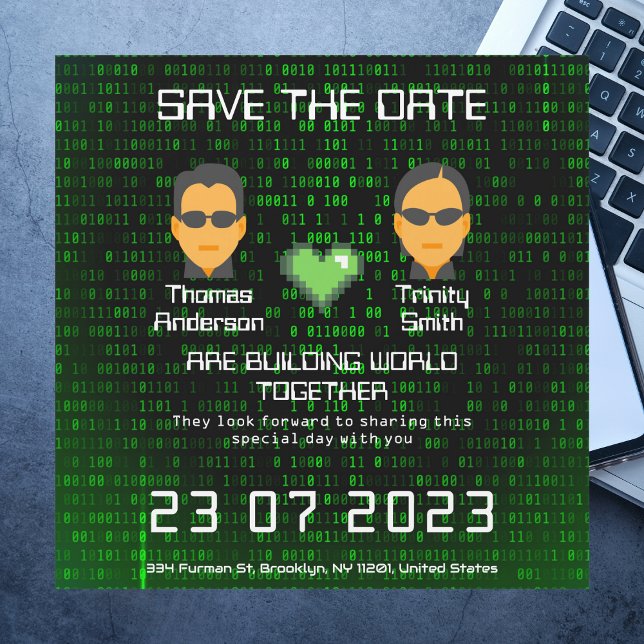 Hacky nerdy geeky cool movie lover save the date magnetic invitation (Creator Uploaded)