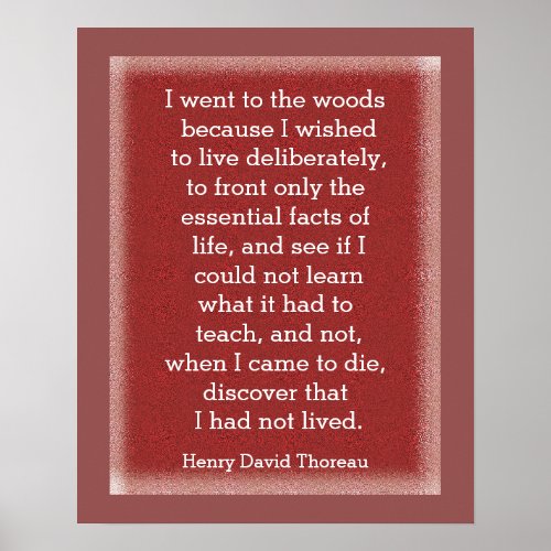 Had not lived _ Thoreau quote _ art print