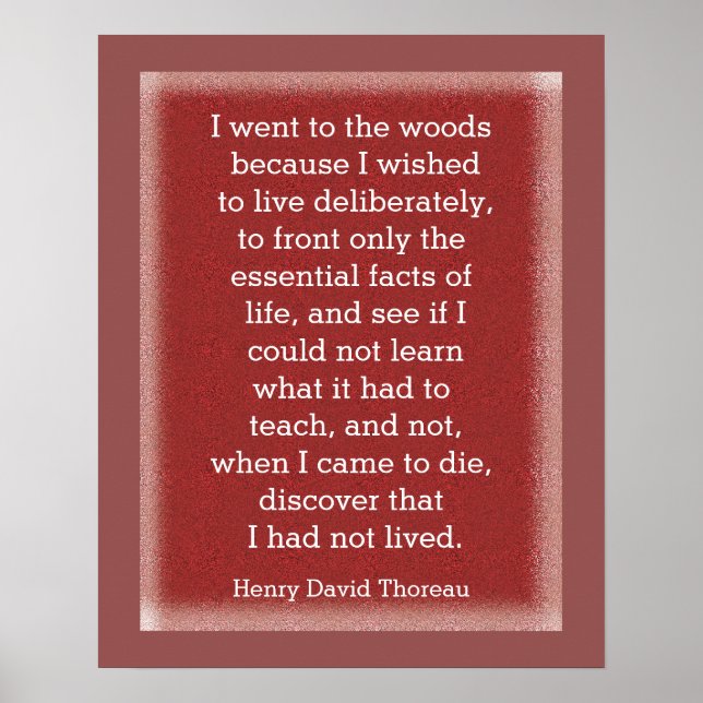 Had not lived - Thoreau quote - art print (Front)