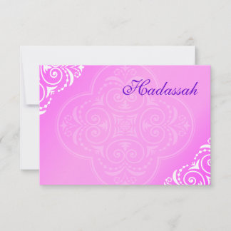 Hadassah Bat Mitzvah Thank You Note Card